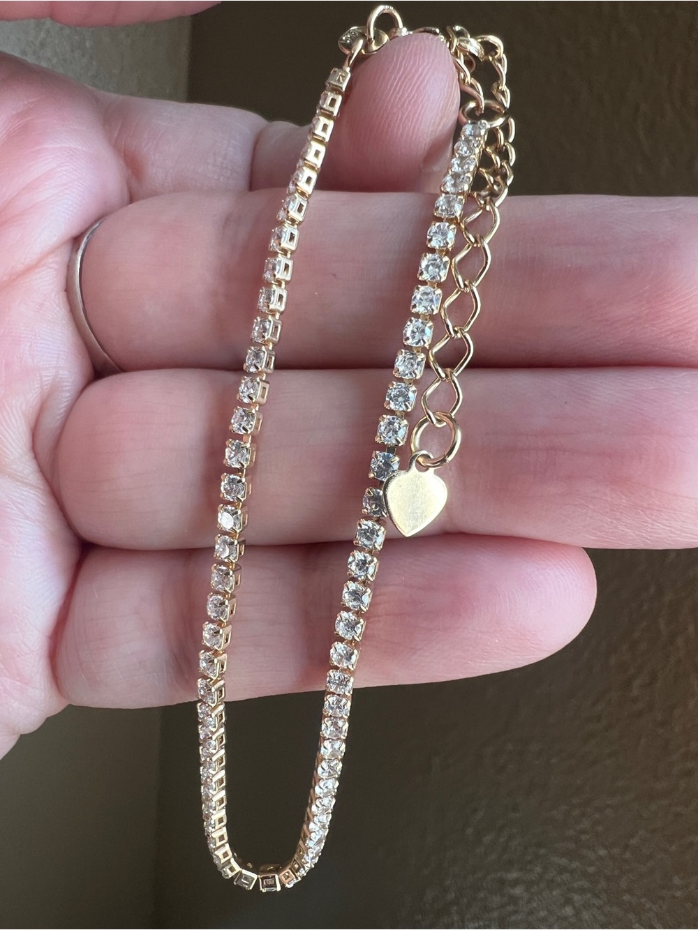 18K Gold filled Chain Bracelet with Diamond Accent